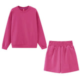 2021 Summer Shorts Set Woman Tracksuits Oversize Sweatshirts High Waist Shorts Female Two Piece