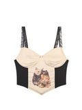 2022 Summer Women Cat Print Tank Top Fashion Vintage Y2K Ladies Sleeveless Slim Crop Top Backless Camisole Female