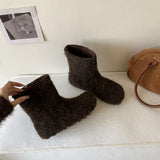 ~ Increase In Height ~ French Boken Wool Boots Women's Boots New Cotton Boots In Autumn And Winter