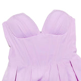 Lilac Deep Neck Corset Tube Mini Dress- Outfit