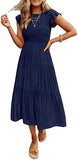 Trendy Flounced Sleeve Pleating Short-sleeved