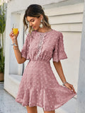 Spring / Summer New Front Piece Lace Dress INS Hem Cuff Lace Fringed