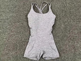 Backless Scrunch Sporty Tight Jumpsuit Raises Butt Playsuit Women Romper Summer Gym Fitness Short Overalls One Pieces