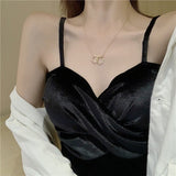 New Velvet Women Sexy Camisole Cross Beautiful Top Multicolor Adjusted Top Fashion Bralette