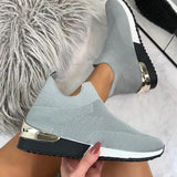 Spring Knitting Socks Shoes Women 2022 Mesh Breathable Platform Sneakers Slip on Flat Casual Loafers Ladies Vulcanized