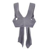 Sleeveless Knitted Crop Sweater Sexy Autumn Summer Fashion Vest Black Casual White Jumper Top Female Pullover fall