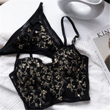 Street Women's Camisole New Fashion Embroidered 3D Petal Bustier Bra Cropped Tops Female Thin Underwear