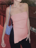 Side Slit Tube Top-Outfit