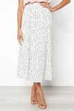 Dots Floral Print Pleated Midi Skirt Women Elastic High Waist Side Pockets Skirts Summer 2019 Elegant Female