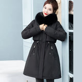 Send To Overcome The Female Long Korean Version Loose Cotton-Padded Clothes 2024 New Winter Add Velvet Add Thick Waist Cotton Coat Tide-Outfit