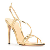 New Large Gold PU Banquet Party Women's Shoes Round Head Thin High-Heeled