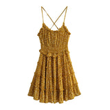 Queens Fashion Women Yellow Floral Print Strapless Beach Bohemian Sundress Ladies Slim Fit Boho Mini Dress