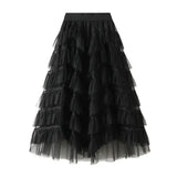 Solid Tulle Layered Maxi Skirt- Outfit