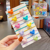 Packed Girls Cute Colorful Ball Heart Rabbit Scrunchie Kids Ponytail Holder Elastic Hair Band Fashion Hair