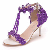 Cm Light Mouth With Sandals Fine Heel Sandals White Lace Wedding Shoes Famous Wind High Heel