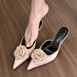 Zi Yan 2025 Spring / Summer New High Heel Pointed Head Cool Sandals Sandals Women's Shoes Rose Lady Outside Wear Fashionable