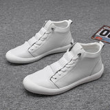 Men's Shoes New Fall High Help Korean Version Of Fashion Shoes Sports Casual Shoes Leather Small White Shoes Men's Fashion Shoes