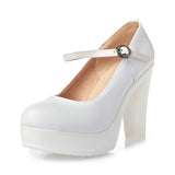 Head Shallow High Heels Buckle With T-Singexi Shoes Coarse Heel Model Performance Shoes Waterproof Table 33 Yards Women's