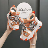 Flower Slope With Water Diamond Sandals Female 2025 Summer New Korean Version High Heel Platform Casual Match Roman