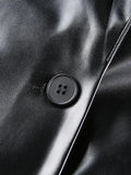 PU Leather Casual Blazer Jacket- Outfit