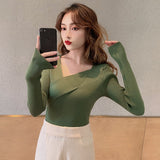 Sexy V neck Sweater Women Sweaters Fashion Jersey Women Winter 2021 Autumn Pullover Women Sweater Jumper Truien