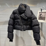 2022 Winter New Arrival Zipper Turtleneck Extra Long Sleeve Warm Cotton Coat Women Jacket