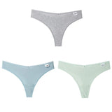 3Pcs/Lot V Waist Cotton G-String Thong Panties String Underwear Women Briefs Sexy Lingerie Pants Low-Rise Ladies