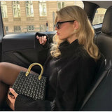 Black High Neck Knitted Sweater- Outfit