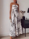 Print Halter Long Dress Women Off Shoulder Corset Dress Woman Backless Sexy Summer Dresses Elegant Party Dresses For