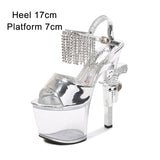 Stripper Shoes Pole Dance High Heels Sexy Women Shoes Transparent Sandals Women Wedding Dress 2020 Pistol Heel Female