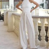Zingj Summer New Solid Color Niche Design Fashion Lasper Closed Waist Wide Leg Skirt Pants Woman-Outfit