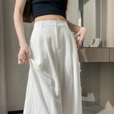 Cotton Trousers Women's Summer Thin 2025 New Ice Silk Wide Leg Trousers High Waist Hanging Sense Leisure Yamamoto