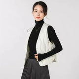 90 White Duck Down Vest Female 2024 Winter New Slim Light V Collar Inside The Vest-Outfit