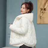 Fake Two Women's Down Cotton Cotton-Padded Clothes Short Style 2024 New Winter Women's Fashion Loose Large Size Cotton-Padded Jacket Tide-Outfit