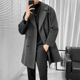 Woolen Coat Men's Knee-Long Ins Woolen Coat Autumn And Winter New Handsome Warm Trench Coat 2023-Outfit