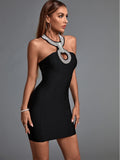 Dress 2022 New Women's Mini Bodycon Dress Elegant Sexy Black Evening Club Party Dress High Quality Summer