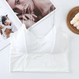 Seamless Women Bras Ice Silk Brassiere Push-Up Paded Intimates Sexy Bralette Sling Vest Soft Breathable Underwear