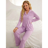 Zingj Women Autumn And Winter Solid Color Long Sleeve Cardigans Trousers Can Be Worn Outside Home