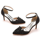 Cm Fine Heel Large-Size Sandals Banquet Women's Shoes Water Drill Tips High Heel Sandals And Sandals Dress Dress Long