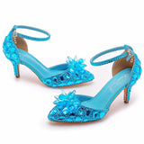 Cm Large-Size Sandals Fine Heel Head Crystal Glass High Heel Sandals Champagne Gold Banquet Dinner Women's