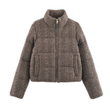 Winter Leisure Design Sense Of Small Warm Knit Cotton Coat Woman