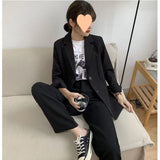 Zingj Suit Suit Female Fall 2024 Korean Version Of Loose Professional Office Worker Suit Jacket Formal Dress College Style-Outfit