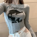 Women's Bottomed Tops Fold Stripe Autumn Winter New Slim Full Sleeve T-shirt Short Tight Irregular Top Fashion