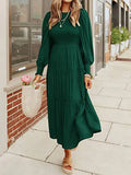 Summer Pleated Dress Women Long Party Dress Ladies Flying Sleeve Fashion Casual A Line Dress For