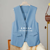 Zingj Vest Female 2024 Spring And Autumn New Korean Version Of Foreign Fashion Trend Vest Rice White Horse Clip Suit
