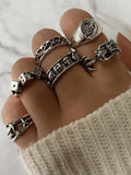 6pcs Vintage Skull Ring-Outfit