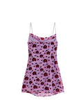 Fashion Vintage Print Spaghetti Strap Dress Sleeveless Off Shoulder Korean Sweet Streetwear Harajuku Sexy Slim Mini