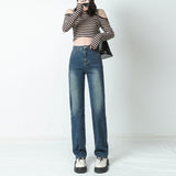 4 Color Streetwear Women's Pants High Waist Jeans Girls Wide Leg Trousers Female Jean Femme Denim Bagge Mom Jeans