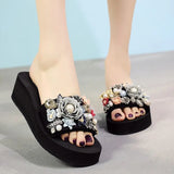 Slippers Casual Outside Women 2019 Fashion Female Ladies Flip Flops Footwear Beach Flat Shoes Low Heel 3cm SIZE