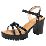 Thick-Heeled Sandals For Women's 2023 Summer New Thick-Soled Waterproof Platform With Large Size 4143100 Open-Toed